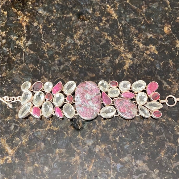 ⭐️ Genuine Ruby, Garnet, Eudialyte Sterling Bracelet - Picture 3 of 7